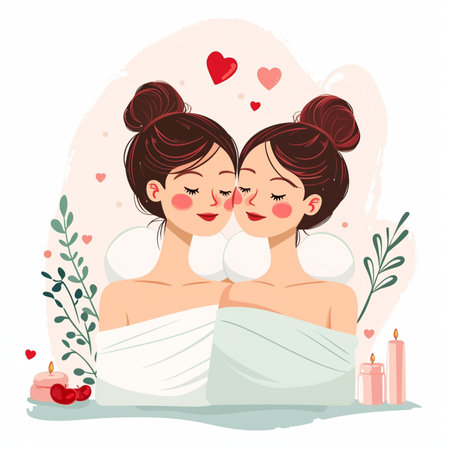 Valentine's Day spa dayのイラスト素材