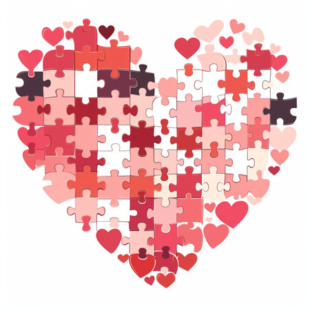 Heart shaped Valentines puzzle 2のイラスト素材