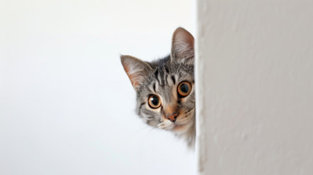 American shorthair cat peekingの写真素材
