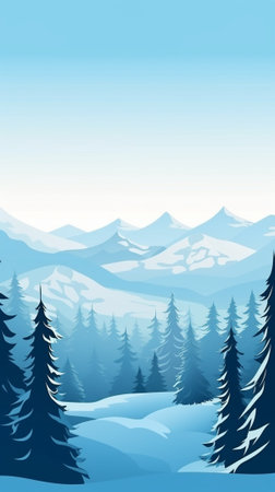 A highland ridge during winterのイラスト素材