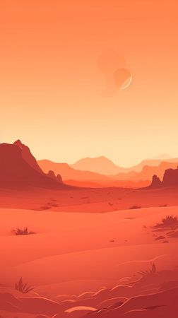 Blazing summer desert landscapeのイラスト素材