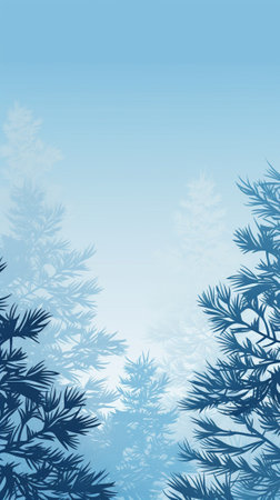 A forest covered in snow during winterのイラスト素材