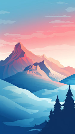 Mountain peakのイラスト素材