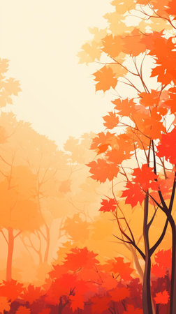Autumn maple forestのイラスト素材