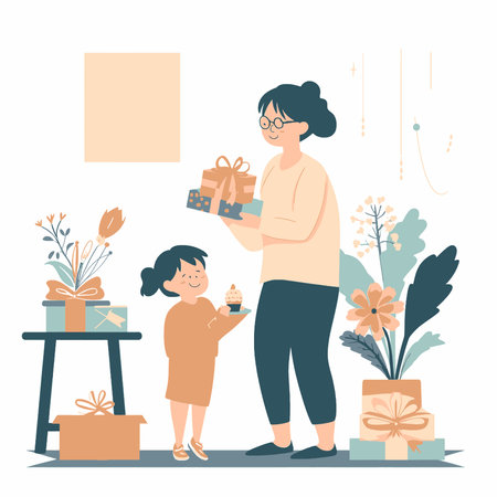 Mother's Day themed vector illustrationのイラスト素材