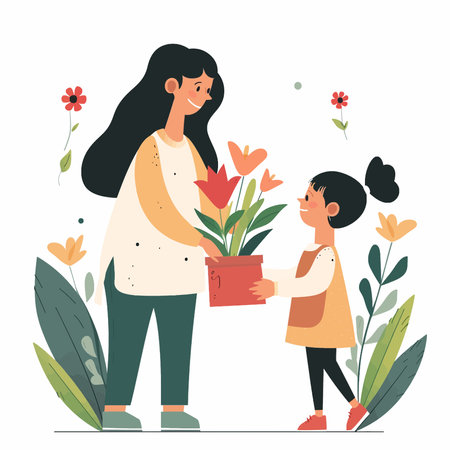 Mother's Day themed vector illustrationのイラスト素材