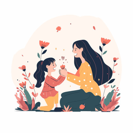 Mother's Day themed vector illustrationのイラスト素材