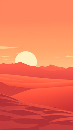 Blazing summer desert landscapeのイラスト素材
