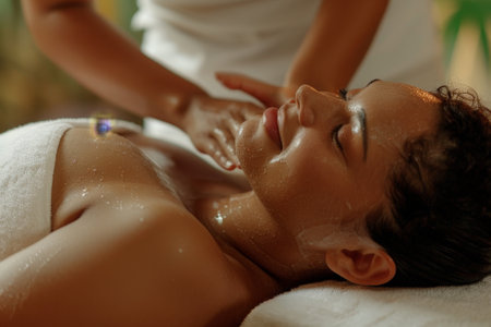 woman having massage therapyの素材