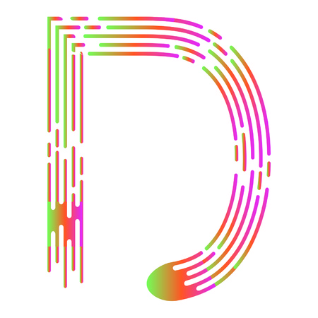 alphabet letter D isolated on whiteのイラスト素材