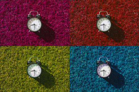 Watch vintage,red pink blue greenの写真素材