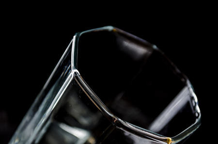 A glass of water on a black backgroundの写真素材