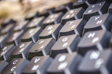 Dirty and dusty keyboard Russian-English keyboard layout 