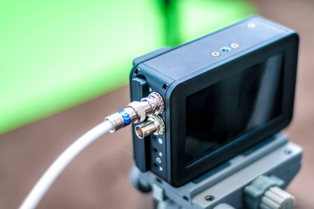 Camera monitor on a tripodの写真素材