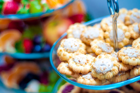 Cookies on a trayの写真素材