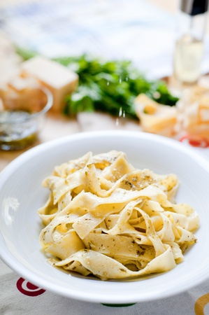 Photo of italian food  Pasta with pestoの写真素材