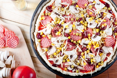 Delicious italian pizzaの写真素材
