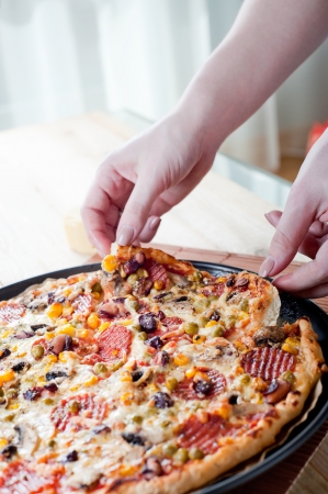 Delicious italian pizzaの写真素材