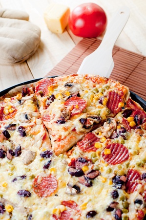 Delicious italian pizzaの写真素材