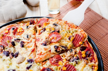 Delicious italian pizzaの写真素材