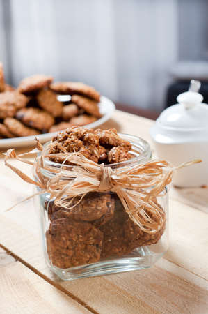 Pot full of diet and healthy cookiesの写真素材
