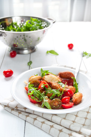 Angioletti fritti a traditional italian foodの写真素材