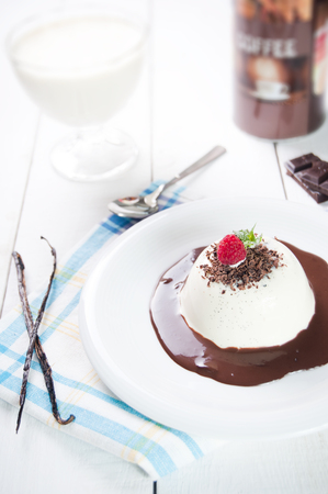 Traditional italian dessert panna cottaの写真素材