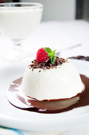 Traditional italian dessert panna cottaの写真素材