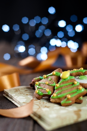 Decorative christmas cookiesの写真素材