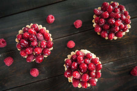 Delicious tart with berry fruitsの写真素材