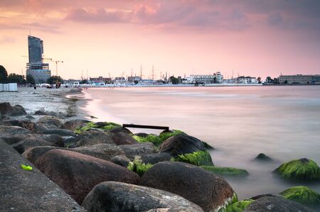 Sunset over the seaの写真素材