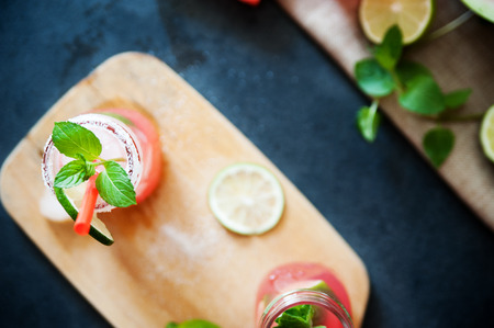 Delicious melon and lime drinkの写真素材