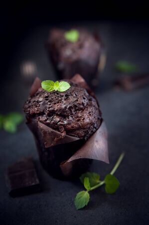 Dark chocolate cookieの写真素材