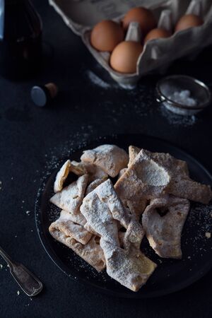 Deep fried pastry ribbonsの写真素材