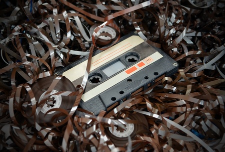 Cassette and tape background. High resolution color image.の写真素材