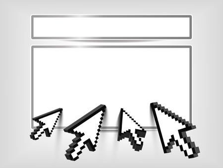 Advertisement space with mouse cursors  Vector illustrationのイラスト素材