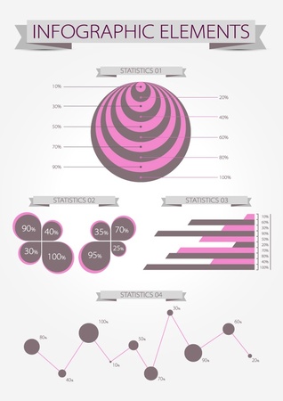 Infographics. Modern statistic infographics elements set. Vector.のイラスト素材