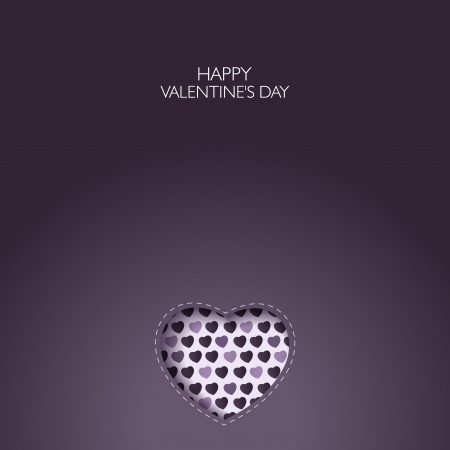 Love card Happy Valentines Day concept. Heart shape with shadow. Vector illustration のイラスト素材
