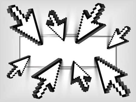 Advertisement space with mouse cursors  Vector illustrationのイラスト素材