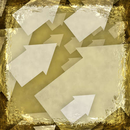 Yellow, Gold, grunge background. Old abstract vintage texture with frame and border.の写真素材