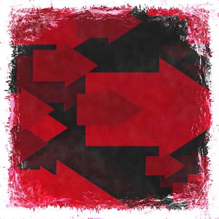 Red grunge background. Old abstract vintage texture with frame and border.の写真素材