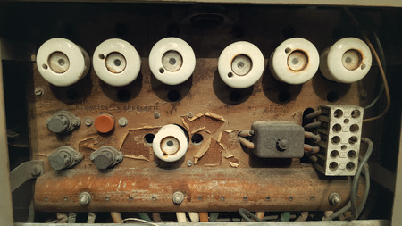Old retro control panel dashboard
