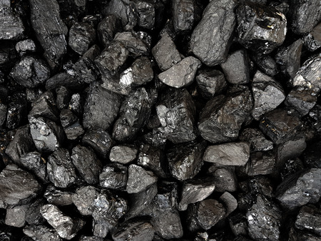 Natural black coals background texture. Top view of fuel for industrial coal.