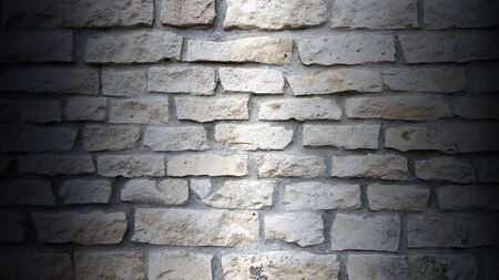 Gradient brick stone wall texture backgroundの写真素材