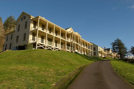 Barracks, Fort Columbia, at the mouth of the Columbia River in Washingtonの写真素材