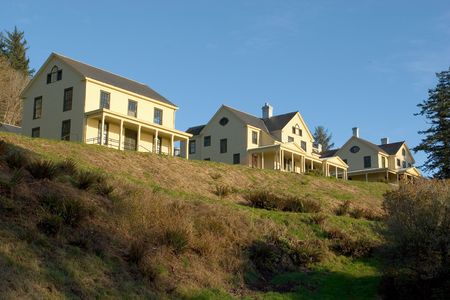 Barracks, Fort Columbia, at the mouth of the Columbia River in Washingtonの写真素材