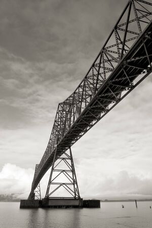 Photo of the Astoria-Megler Briidge that spans the Columbia Riverの写真素材