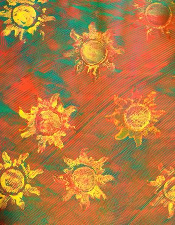 Photo of a part of an abstract painting (I painted it!--so there is not copyright problem) done with paste paperの写真素材