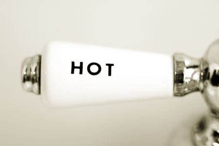 Photo of hot water faucetの写真素材