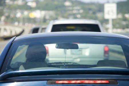 Photo of traffic on the Young's Bay Bridge in Astoria, Oregonの写真素材